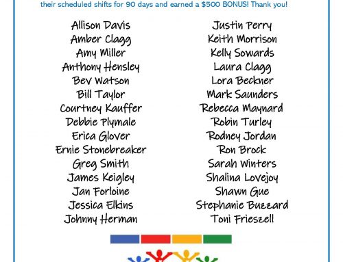 $500 90-Day Work Incentive Earners!